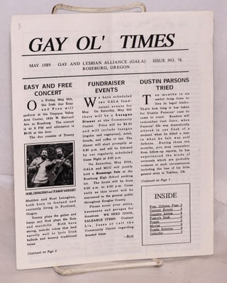 Cat.No: 187811 Gay Ol' Times: Gay and Lesbian Alliance newsletter; issue no. 76 May 1989