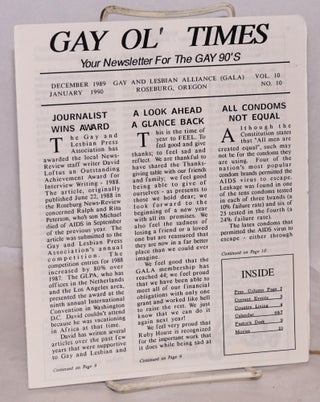 Cat.No: 187814 Gay Ol' Times: Gay and Lesbian Alliance newsletter; vol. 10, no. 10,...