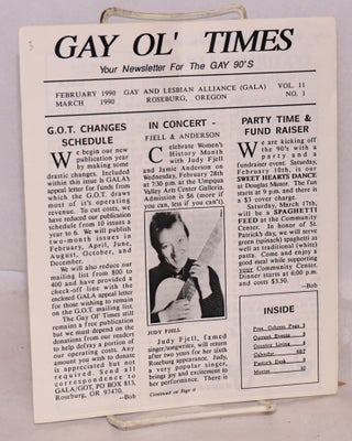 Cat.No: 187816 Gay Ol' Times: Gay and Lesbian Alliance newsletter; vol. 11, no. 1,...