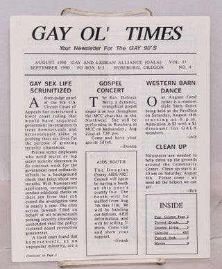 Cat.No: 187817 Gay Ol' Times: Gay and Lesbian Alliance newsletter; vol. 11, no. 4,...