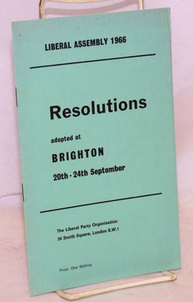Cat.No: 188057 Resolutions adopted at Brighton 20th-24th September