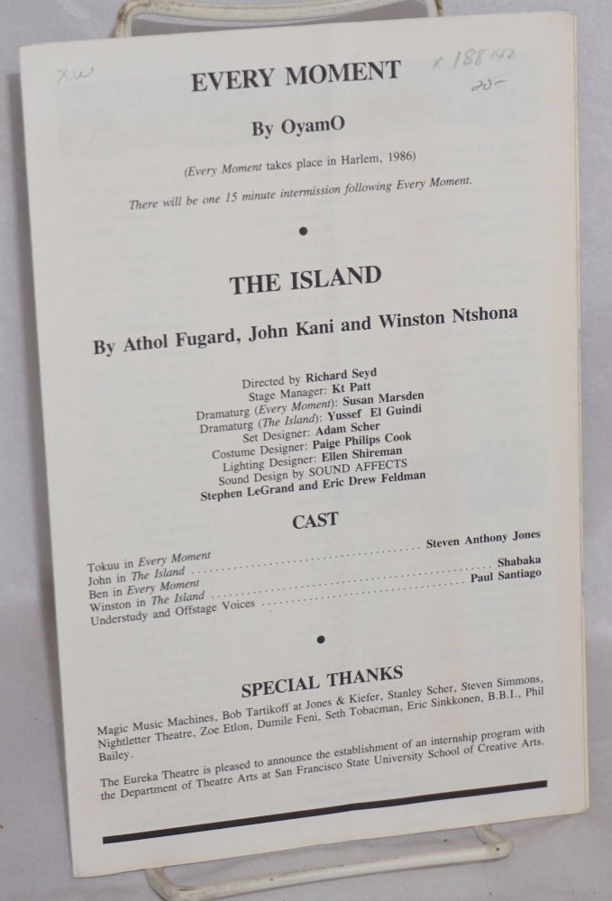 Cat.No: 188142 Every Moment / The Island. Athol OyamO / Fugard, John Kani, Winston Ntshona.