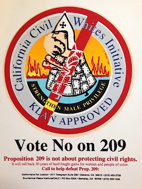 Cat.No: 188834 Vote No on 209. California Civil Whites Initiative / Klan Approved [handbill]