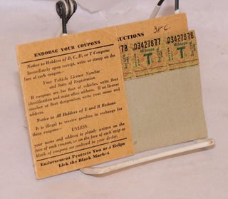 Mileage Ration --Identification Folder "T" Coupons [enclosed]
