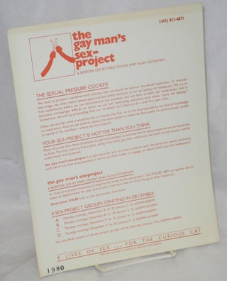 Cat.No: 189026 The Gay Man's Sex-project: 6 sessions led by Fred Young and Alan Goodman...