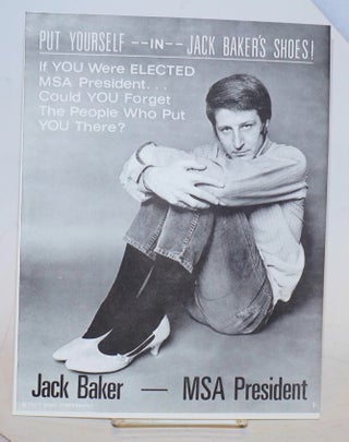 Cat.No: 189126 Put yourself in Jack Baker's shoes! If you were elected MSA president......