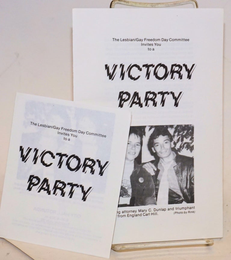 Cat.No: 189282 The Lesbian/Gay Freedom Day Committee invites you to a Victory