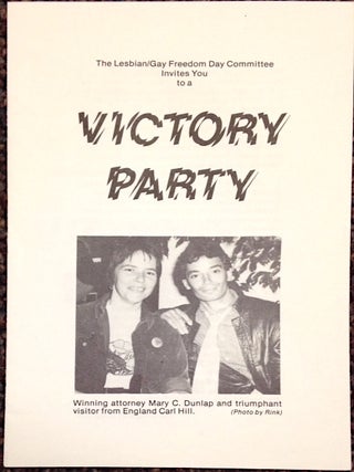 The Lesbian/Gay Freedom Day Committee invites you to a Victory Party