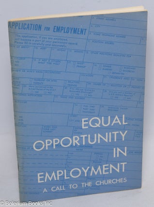 Cat.No: 189346 Equal opportunity in employment, a call to the churches Report of a...