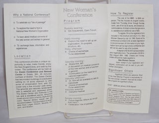 The New Woman Caucus presents the Second Annual New Woman's Conference" [brochure] September 10th - 13th, 1992, Essex, MA