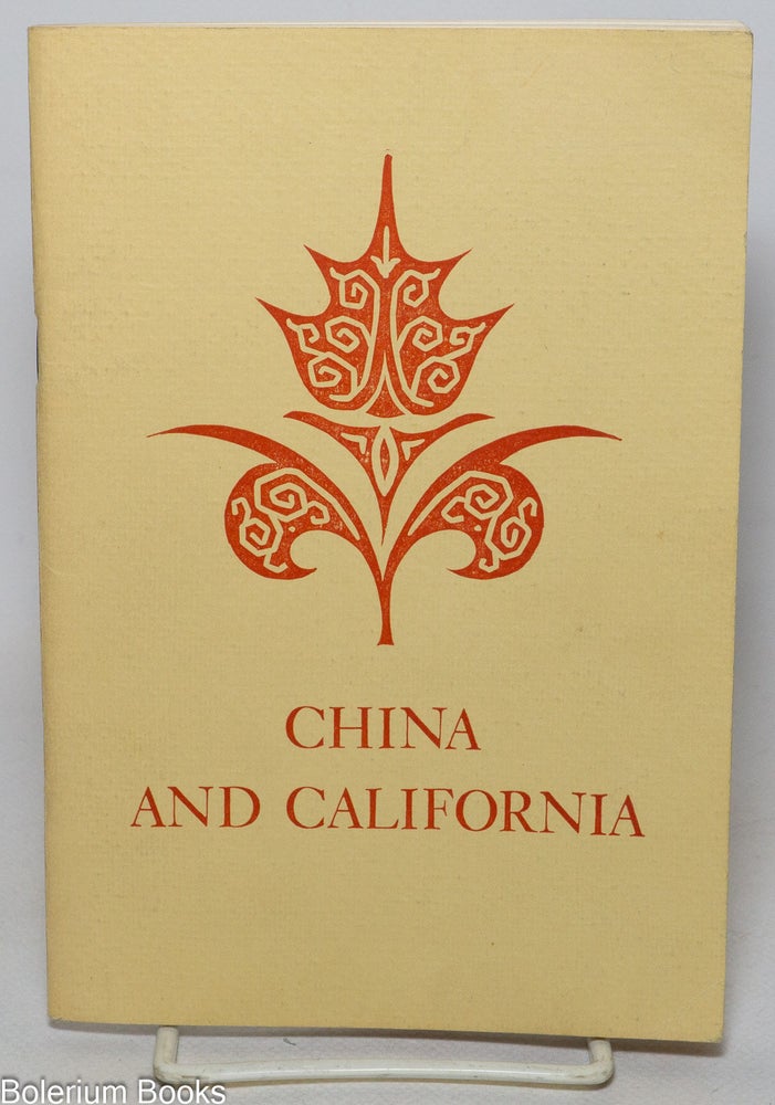 Cat.No: 189585 China and California: The impact of nineteenth and twentieth century