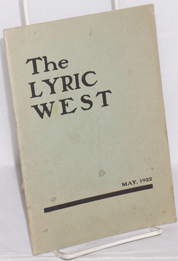 Cat.No: 189675 Footsteps [poem in] The Lyric West, May 1922. Vol. II no. II. Miriam Allen deFord.