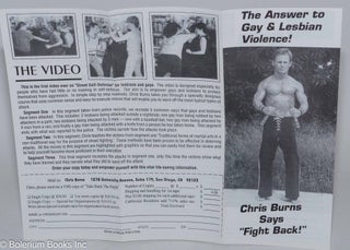 The Answer to Gay and Lesbian Violence! Chris Burns says "Fight back!" [brochure]