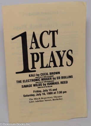 Cat.No: 190100 Playbill for 1 Act plays: Kali by Cecil Brown, directed by Idris Ackamoor;...
