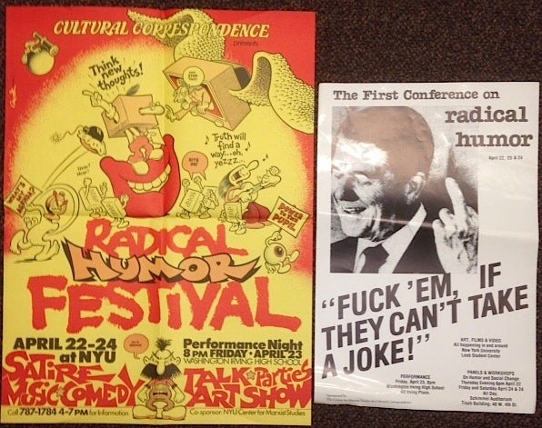 Cat.No: 190350 Cultural Correspondence presents Radical Humor Festival [two posters]. Howard Cruse.