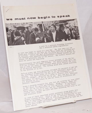 Cat.No: 190762 We must now begin to speak: A call to a national founding convention for a...