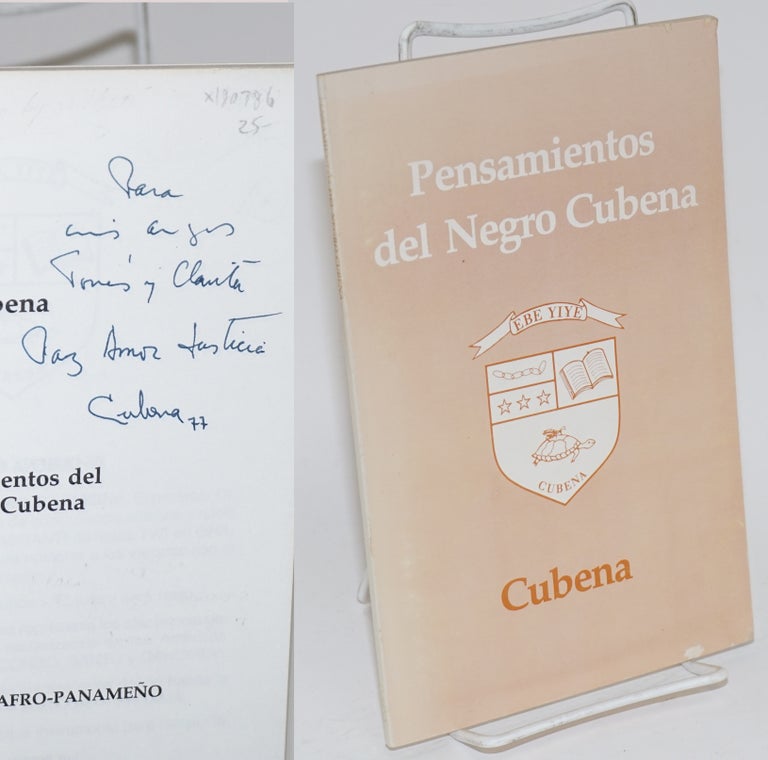 Cat.No: 190786 Pensamientos del Negro Cubena; by Cubena [pseud.]. Carlos Guillermo Wilson.