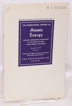 Cat.No: 191318 International Control of Atomic Energy: Scientific Information...