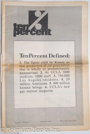 Cat.No: 192155 Ten Percent aka TenPercent: UCLA's gay and lesbian newsmagazine; vol. 1...