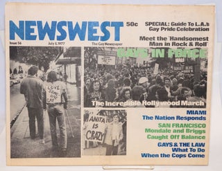 Cat.No: 192514 NewsWest: the National gay NEWSpaper; #56, July 8, 1977: gays in Force;...