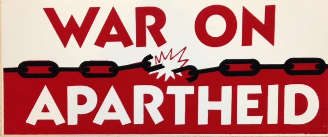 Cat.No: 192846 War on Apartheid [bumper sticker]