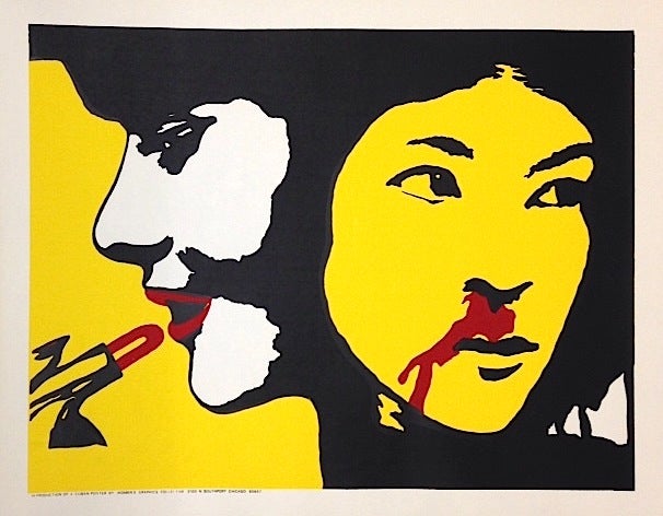 Cat.No: 192998 [Poster depicting an American woman donning lipstick while a Vietnamese woman bleeds from her nose]