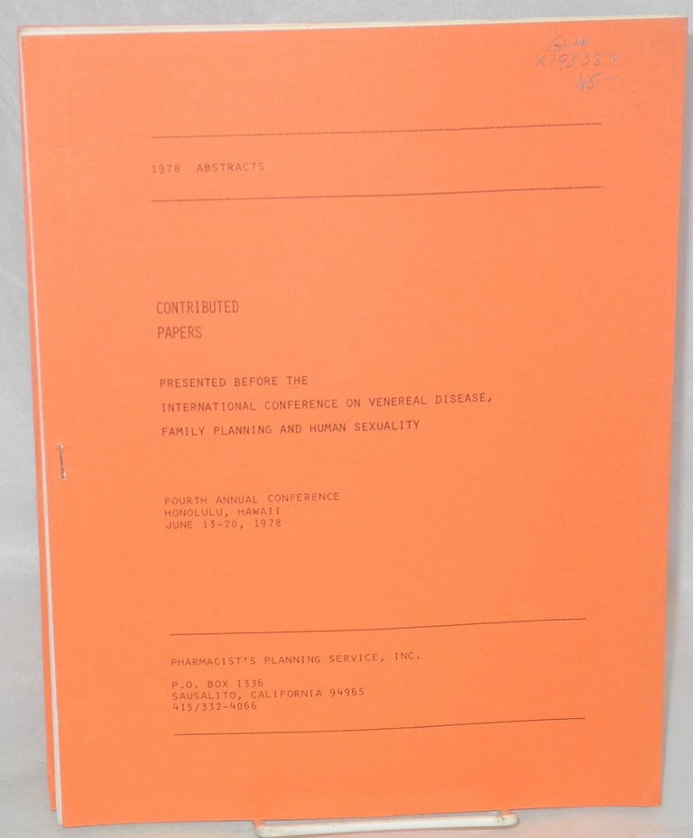 Cat.No: 193354 1978 abstracts: Contributed papers presented before the International...