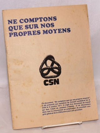 Cat.No: 193415 Ne comptons que sur nos propres moyens