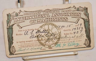 Cat.No: 193532 Honorary Retiring Card. International Association of Machinists