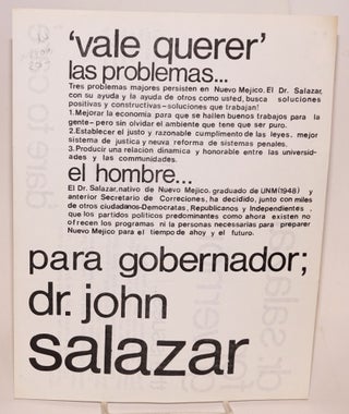 Cat.No: 194037 Dr. Salazar for governor: [handbill]. Dr. John Salazar