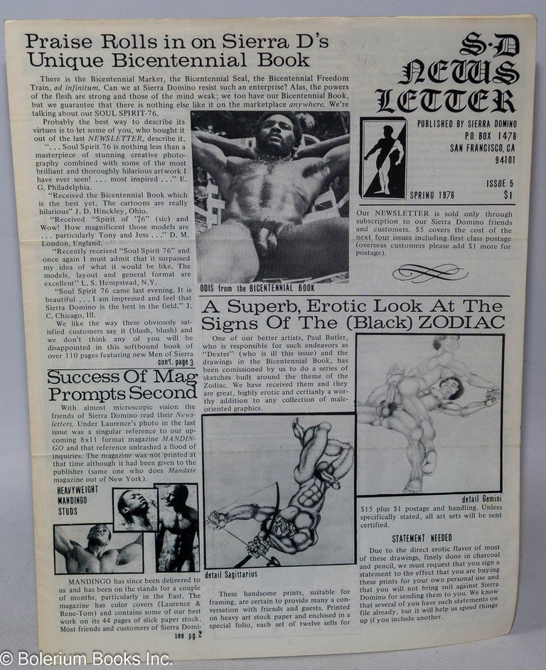 Cat.No: 194386 S. D. newsletter [Sierra Domino newsletter] #5; Spring 1976. Sierra Domino, Calvin, aka Craig T. Anderson.