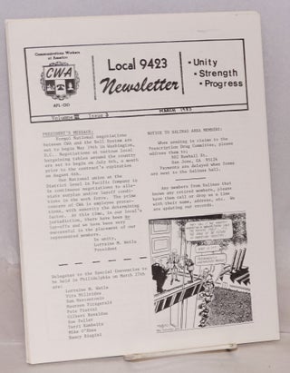 Cat.No: 194683 Newsletter [6 issues]. Local 9423 Communications Workers of America