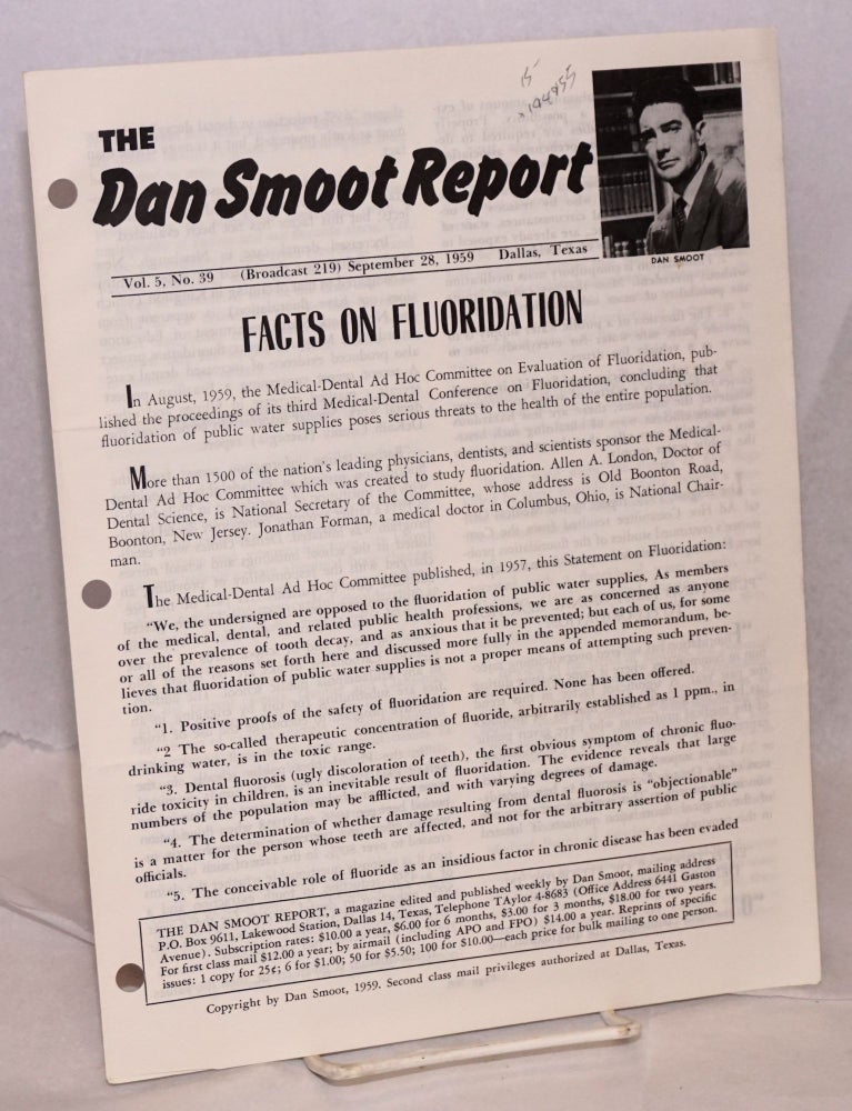 Cat.No: 194955 The Dan Smoot Report, vol. 5, no. 39, September 28, 1959. Dan Smoot.