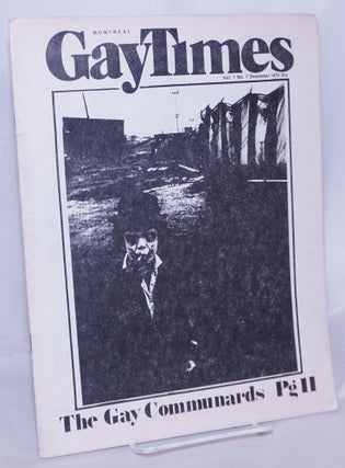 Cat.No: 195294 Montreal Gay Times: vol. 1, no., 7, December 1975; The Gay Communards. Ron...