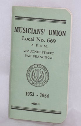 Cat.No: 195489 Minimum Price List of the Musicians' Union of San Francisco, Local no....