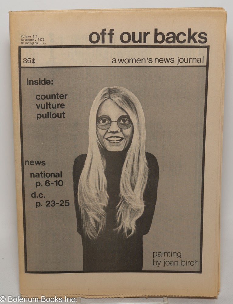 Cat.No: 195503 Off Our Backs: a women's news journal; vol. 3, #3, November, 1972