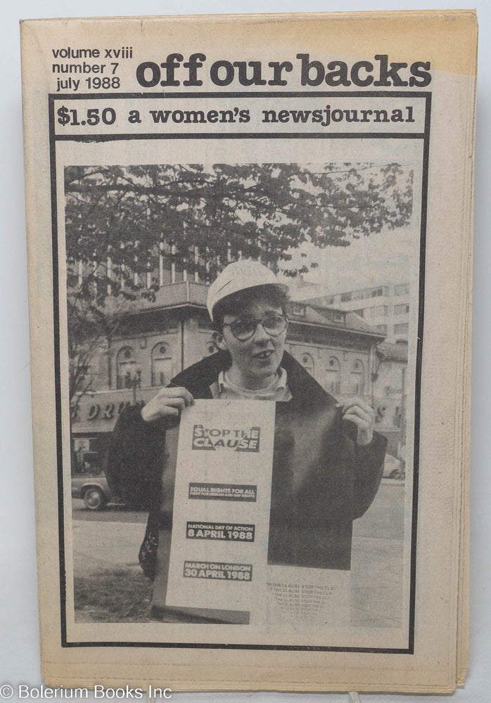 Cat.No: 195516 Off Our Backs: a women's news journal; vol. 18, #7 July 1988: Women in Bangladesh