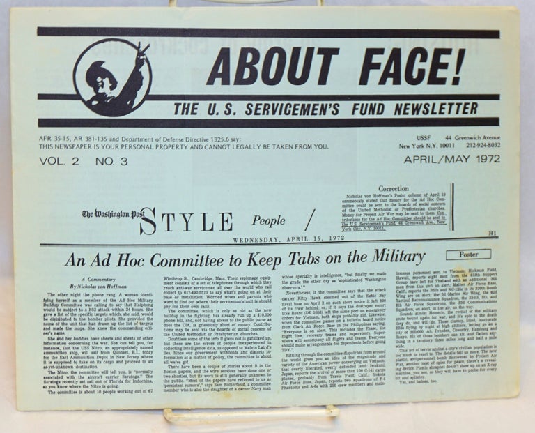 Cat.No: 195589 About face! The U.S. Servicemen's Fund newsletter. Vol. 2 no