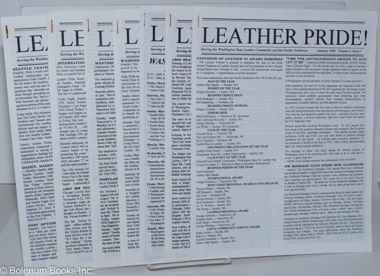 Cat.No: 195756 Leather Pride! serving the Washington State leather community and the Pacific Northwest. vol. 3, #1 - 4 & 7-9 January - December 1996 [7 issue broken run]