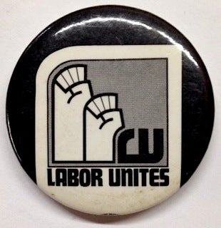 Cat.No: 195827 Labor Unites [pinback button