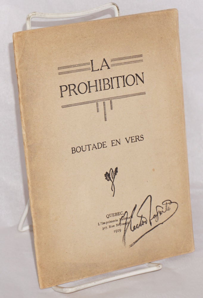 Cat.No: 196263 La Prohibition: Boutade in vers