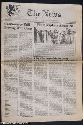 Cat.No: 196696 The News: vol. 3, #13, September 16, 1988. Aslan Brooke, Sandy Dwyer