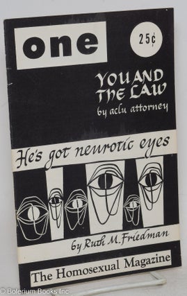 Cat.No: 196768 ONE Magazine: the homosexual viewpoint; vol. 5, #4, April 1957: You and...