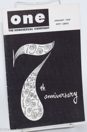 Cat.No: 196773 ONE Magazine; the homosexual viewpoint; vol. 7, #1, January 1959; 7th...