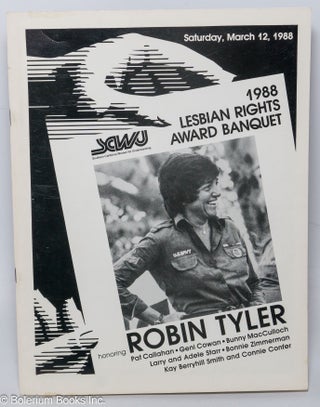 Cat.No: 196931 1988 Lesbian Rights Award Banquet honoring Robin Tyler [program] Los...