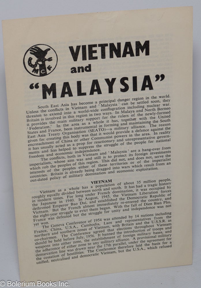 Cat.No: 197195 Vietnam and "Malaysia" Movement for Colonial Freedom.