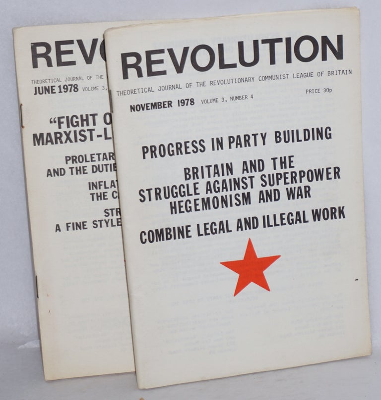 Cat.No: 197253 Revolution. Theoretical journal of the Revolutionary Communist League of Britain. [Two issues: Volume 3, nos. 2 and 4]