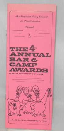 Cat.No: 197664 Fourth Annual San Francisco Bar and Camp Awards [program] Sunday November...
