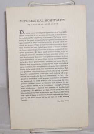 Cat.No: 197841 Intellectual hospitality. [additional page titles:] Always three...