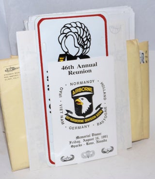 Newsletters sent a Kingsman vet, with ephemera, plus postwar materials from other units (Screaming Eagles, &c &c)